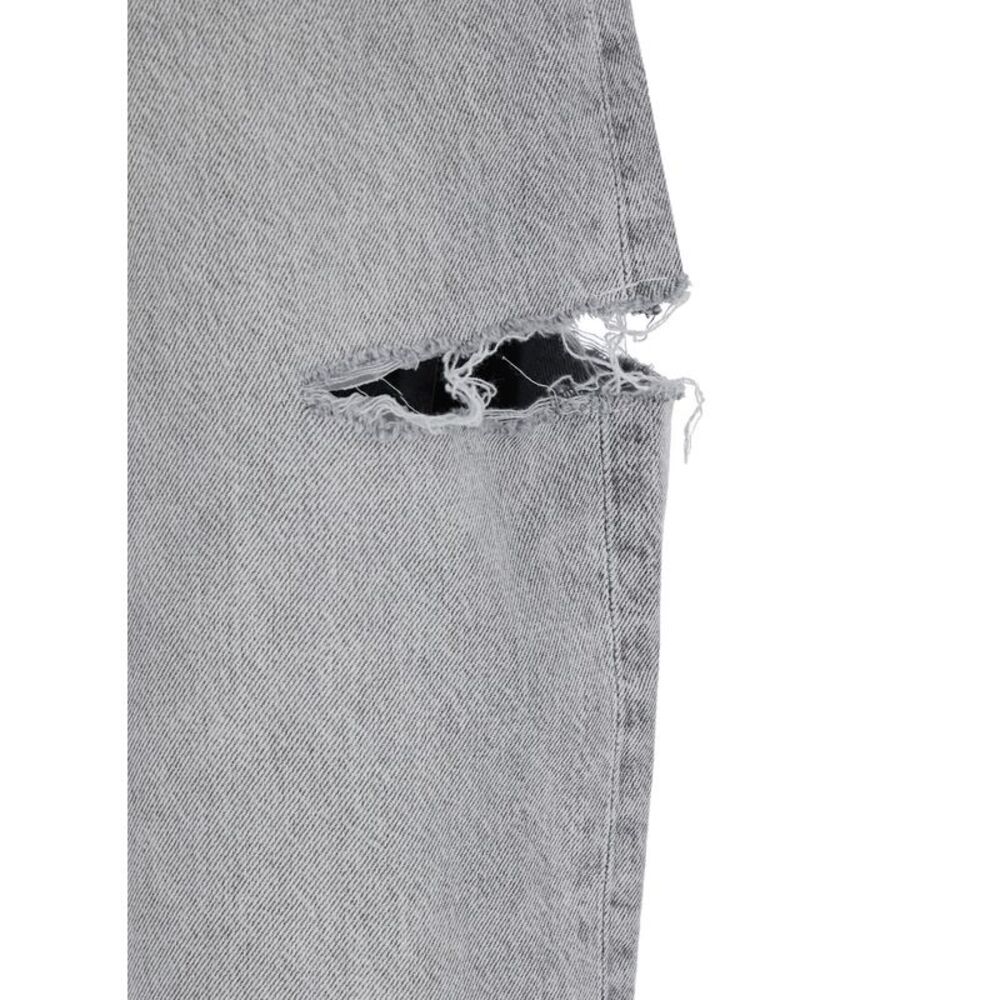 Icon Denim Grey High Waisted Jeans With Ripped Details In Denim Woman - Picture 3 of 3